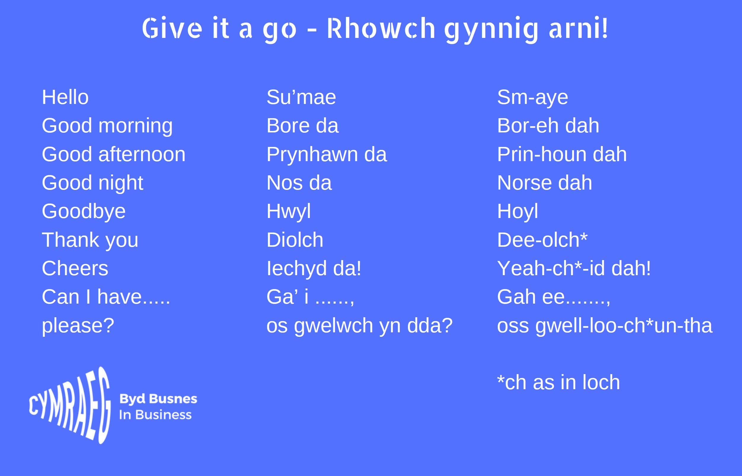 Cymraeg - Welsh phrase translator