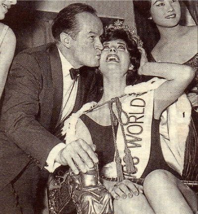 Rosemarie Frankland, the Miss World from Rhosllanerchrugog - Being Crowned Miss World By Bob Hope