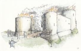 Caergwrle Castle on Fire