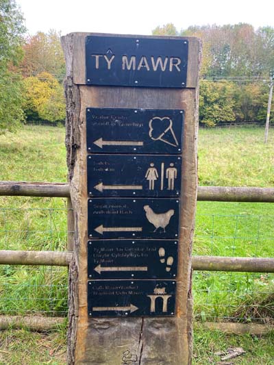 Tŷ Mawr signpost