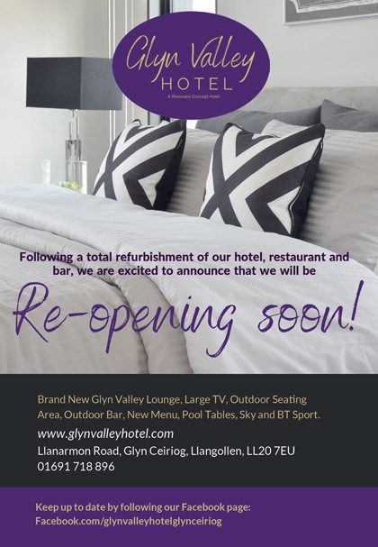 Glyn Valley Hotel advert in Love Wrexham April 2021 edition