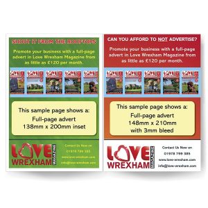 Full page advert options