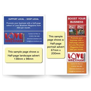 Half-page advert options