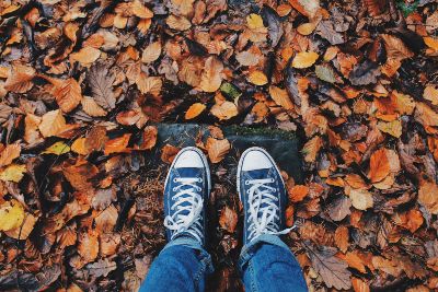 autumn leaves and shoes