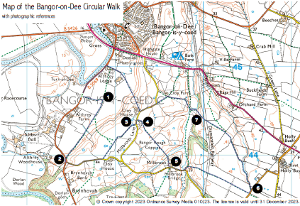 Bangor-on-Dee Walk: OS Map