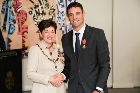 Dan Carter at his ONZM investiture - image courtesy of gg.govt.nz copyright and licensing