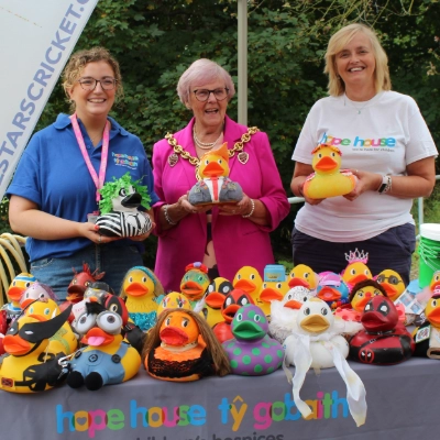 l-r – Bethan Young Hope House), Beryl Blackmore (Mayoress of Wrexham), Julia Jones