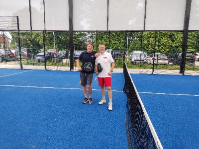 Tom Williams and Stefan Paudler at a recent Padel tournament held in Wrexham
