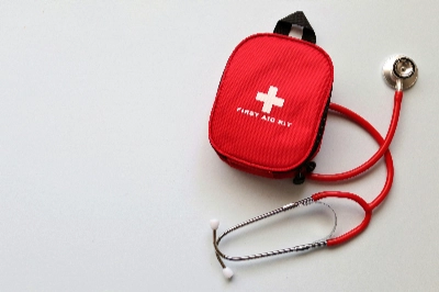 Red first aid kit