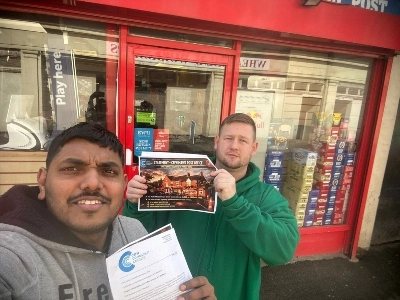 Community Sport, Football and Local Services in Focus Across Cefn Mawr - Andrew Ruscoe visiting businesses in Cefn Mawr to help avoid the closure of the post office there