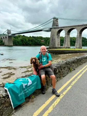 Paul Jones and his cocker spaniel Bobby - Nightingale House Hospice: A Political Visit, an 870-Mile Walk and a New Silent Disco Run