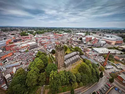 Drone's Eye View of Wrexham City Centre - New Plans Take Shape for Wrexham City Centre