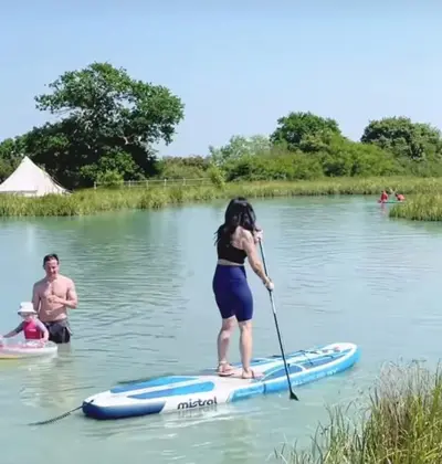 Paddleboarding on the Lake at Commonwood Fisheries