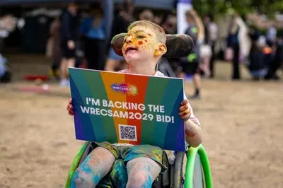 Young resident backing Wrexham's UK City of Culture 2029 bid. Photo credit: James Speakman / PA Media Assignments