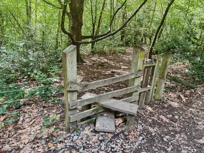 The stile leading down to the A542 – Walk of the Month: The Horseshoe Falls North Circular