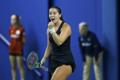 Jodie Burrage Celebrates Her Quarter Final Win - Hannah Klugman Crowned Champion as Lexus Wrexham Open Serves Up a Week to Remember Jodie Burrage clenching her fist in celebration after winning her quarter-final at the Lexus Wrexham Open